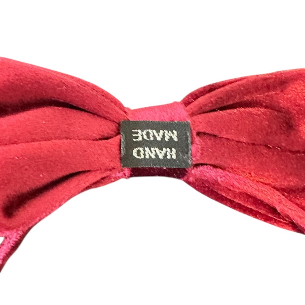 Handmade Red Velvet Bow Headband Holiday Hair Accessory Festive Classic Style